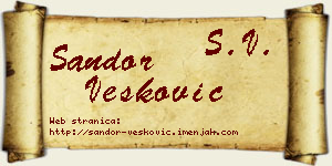 Šandor Vesković vizit kartica
